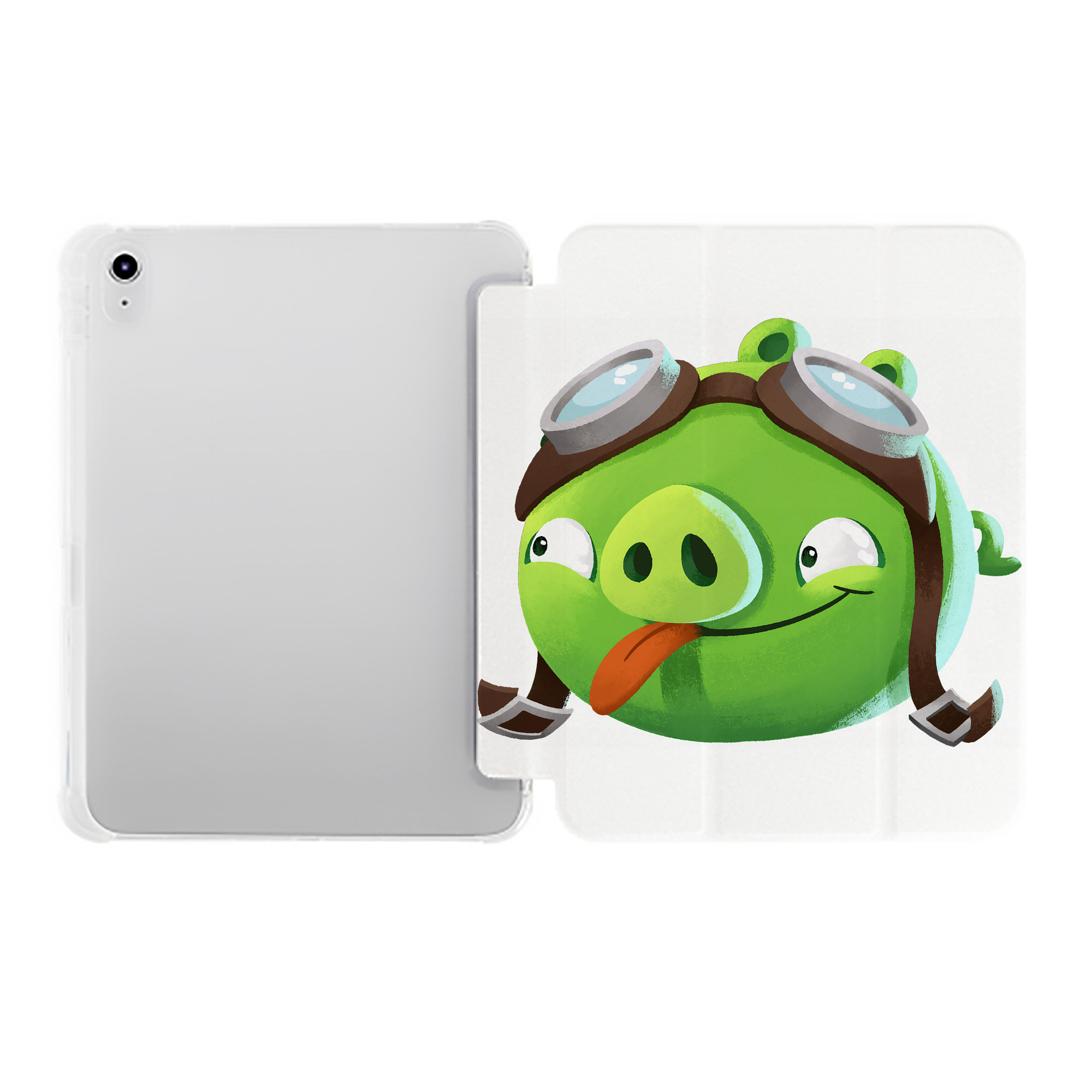 （画像用） Angry Birds アングリーバード IPad ケース ペン収納付き 三つ折りスタンド PUレザー×シリコン 対応機種9.5/10.5/10.9インチ